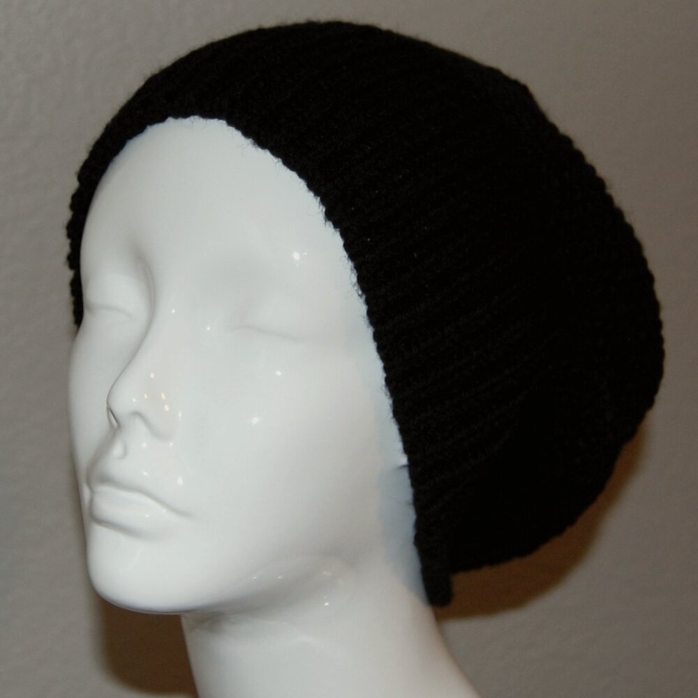 NEW Handmade Black Beret Hat, Women Size M/L - Picture 3 of 9